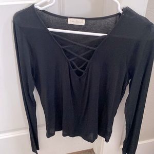Low Cut Black Blouse